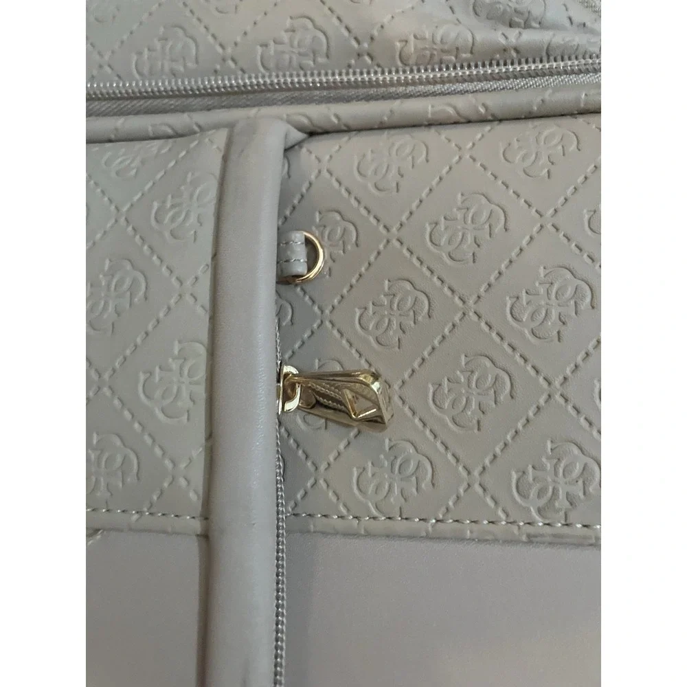 GUESS Nanette Rolling LrgSuitcase Rose Color Metallic Logo Print Travel Luggage